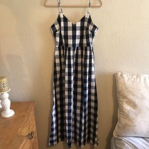 Super cute J crew buffalo checkered maxi dress